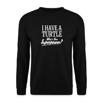 Schildkröte - Unisex Pullover - Schwarz - Vorne - Alina (178cm) & Michal (187cm)