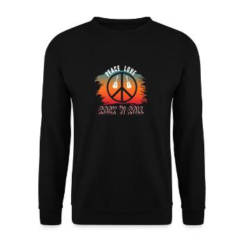 Peace Love Rock N'Roll - Unisex Sweatshirt - black - Front - Alina (178cm) & Michal (187cm)