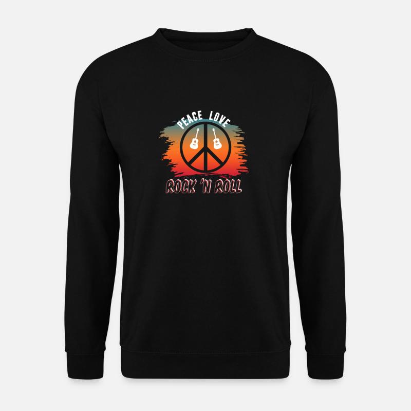 Peace Love Rock N'Roll - Unisex Sweatshirt - black