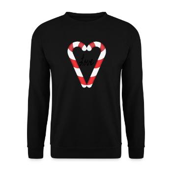 Temps de Noël avec des cannes de bonbon - Sweat-shirt Unisexe - noir - Devant - Alina (178cm) & Michal (187cm)