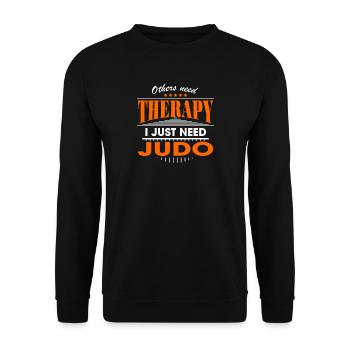 judo is my therapy - Unisex Pullover - Schwarz - Vorne - Alina (178cm) & Michal (187cm)