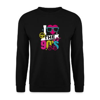 90s 90s - Unisex Sweatshirt - black - Front - Alina (178cm) & Michal (187cm)