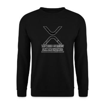 XRP World Currency - Unisex Pullover - Schwarz - Vorne - Alina (178cm) & Michal (187cm)