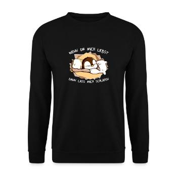 Sweet saying Sleeping penguin pajamas gift - Unisex Sweatshirt - black - Front - Alina (178cm) & Michal (187cm)