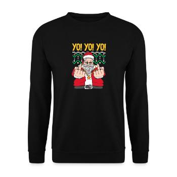Santa Claus Christmas Santa Claus - Unisex Sweatshirt - black - Front - Alina (178cm) & Michal (187cm)