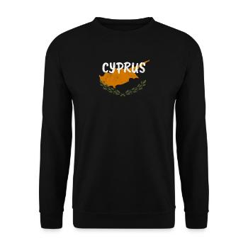 Flagge von Zypern Landkarte Heimatland Geschenk - Unisex Pullover - Schwarz - Vorne - Alina (178cm) & Michal (187cm)
