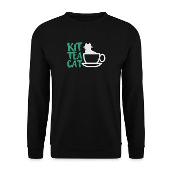 KitTeaCat! Cat, Kit Kat, Gift, Tea - Unisex Sweatshirt - black - Front - Alina (178cm) & Michal (187cm)