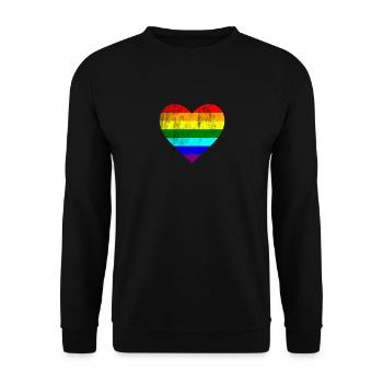 Heart LGTB Pride Gay Gay Lesbian Rainbow - Sweat-shirt Unisexe - noir - Devant - Alina (178cm) & Michal (187cm)