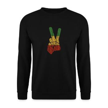 Reggae Peace Jamaica Reggaeton Rasta Gift - Unisex Sweatshirt - black - Front - Alina (178cm) & Michal (187cm)