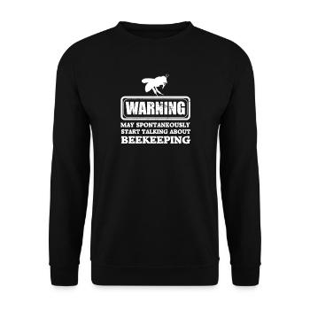 warning beekeeping - Unisex Pullover - Schwarz - Vorne - Alina (178cm) & Michal (187cm)