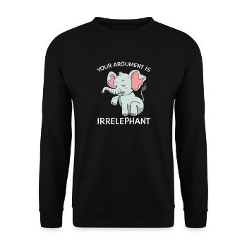 Elephant - Irrelephant Funny gift - Unisex Sweatshirt - black - Front - Alina (178cm) & Michal (187cm)