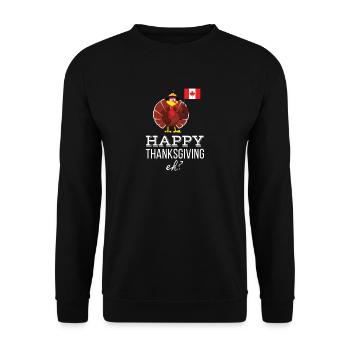 Happy Canadian Thanksgiving - Unisex Pullover - Schwarz - Vorne - Alina (178cm) & Michal (187cm)