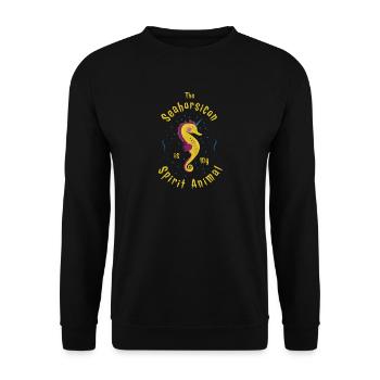 Seahorse Unicorn Shirt Funny Gift - Unisex Sweatshirt - black - Front - Alina (178cm) & Michal (187cm)