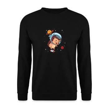 Hedgehog astronaut space galaxy space travel gift - Unisex Sweatshirt - black - Front - Alina (178cm) & Michal (187cm)