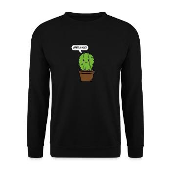 Funny dear cactus would like a hug gift - Unisex Sweatshirt - black - Front - Alina (178cm) & Michal (187cm)