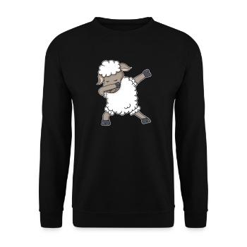 Schaf Schafe Dabbing Dabbin Dab Geschenk - Unisex Pullover - Schwarz - Vorne - Alina (178cm) & Michal (187cm)
