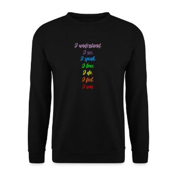 Chakra Meditation Balance T-Shirt I Spiritualität - Unisex Pullover - Schwarz - Vorne - Alina (178cm) & Michal (187cm)