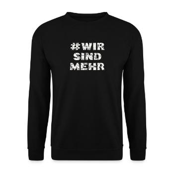 WIR SIND MEHR T-Shirt #wirsindmehr Gegen Rechts - Unisex Pullover - Schwarz - Vorne - Alina (178cm) & Michal (187cm)