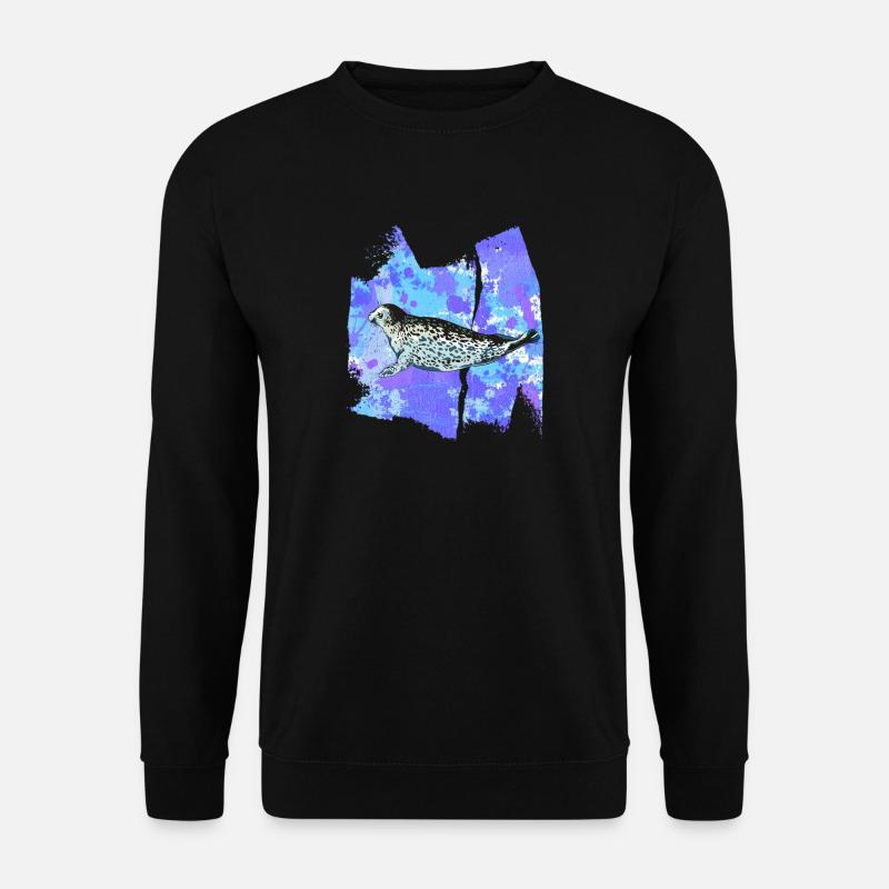 Robbe robben Seerobbe T Shirt - Unisex Pullover - Schwarz