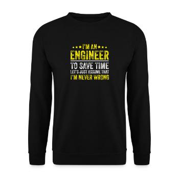 I'm an Engineer - Unisex Pullover - Schwarz - Vorne - Alina (178cm) & Michal (187cm)