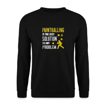 Marqueur d'idée cadeau équipe de paintball - Sweat-shirt Unisexe - noir - Devant - Alina (178cm) & Michal (187cm)