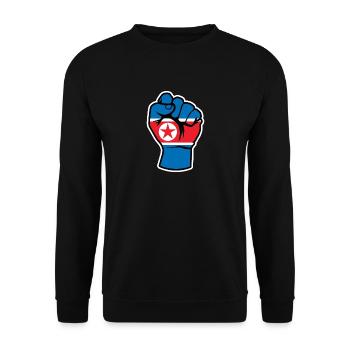 North Korean Fight gift Christmas gift - Unisex Pullover - Schwarz - Vorne - Alina (178cm) & Michal (187cm)