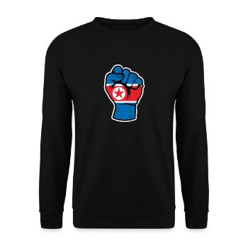 Cadeau de combat nord-coréen cadeau de Noël - Sweat-shirt Unisexe - noir - Devant - Alina (178cm) & Michal (187cm)