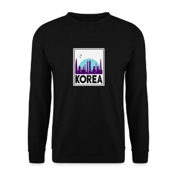 North Korea South Korea Asia Korea Flag - Unisex Sweatshirt - black - Front - Alina (178cm) & Michal (187cm)