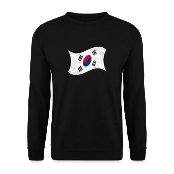 Corée du Nord Corée du Sud Drapeau Corée Asie - Sweat-shirt Unisexe - noir - Devant - Alina (178cm) & Michal (187cm)