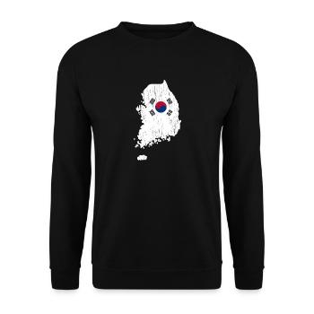 North Korea South Korea Flag Asia Gift - Unisex Sweatshirt - black - Front - Alina (178cm) & Michal (187cm)