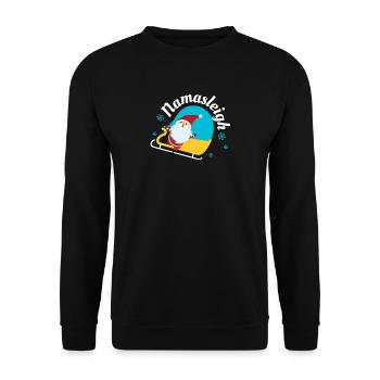 Namasleigh Père Noël Traîneau Cadeau de Noël - Sweat-shirt Unisexe - noir - Devant - Alina (178cm) & Michal (187cm)