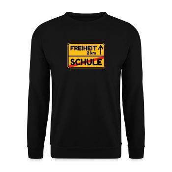 Panneau de signalisation Liberté École Drôle - Sweat-shirt Unisexe - noir - Devant - Alina (178cm) & Michal (187cm)