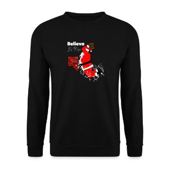 Santa Claus basketball gift dunking - Unisex Sweatshirt - black - Front - Alina (178cm) & Michal (187cm)