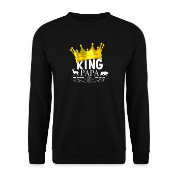 King Daddy: meilleur homme, meilleur papa - Sweat-shirt Unisexe - noir - Devant - Alina (178cm) & Michal (187cm)