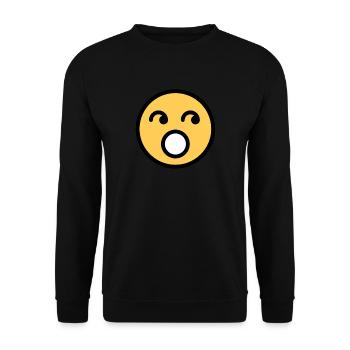 Smiley Face Rolling Eyes - Unisex Sweatshirt - black - Front - Alina (178cm) & Michal (187cm)
