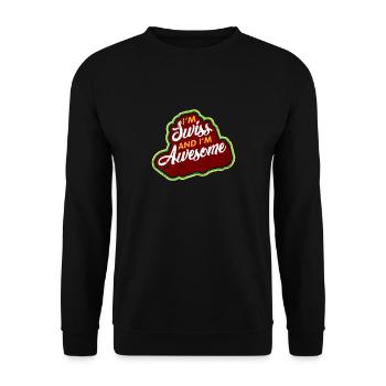 I am Swiss gift saying Christmas - Unisex Sweatshirt - black - Front - Alina (178cm) & Michal (187cm)