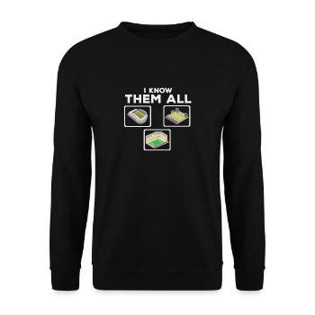 I KNOW THEMI know you all groundhopping Stadio - Unisex Sweatshirt - black - Front - Alina (178cm) & Michal (187cm)