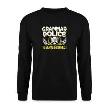 Linguistik Grammatik Deutsch Lehrer Geschenk - Unisex Pullover - Schwarz - Vorne - Alina (178cm) & Michal (187cm)