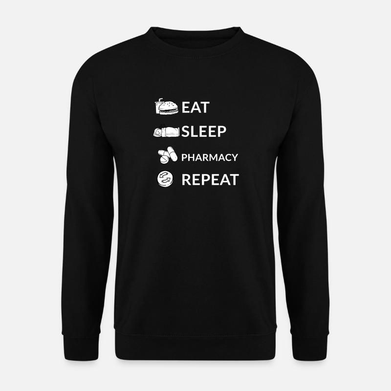 Apotheker Schlafen Essen Medizin Pille Geschenk - Unisex Pullover - Schwarz
