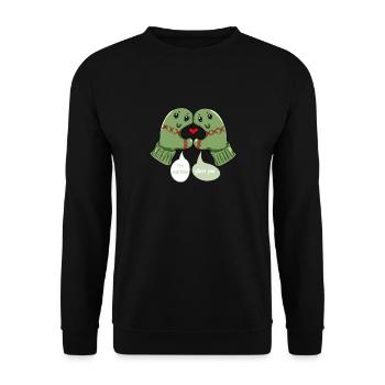 Glove Love Christmas Gift Winter Christmas Gifts - Unisex Sweatshirt - black - Front - Alina (178cm) & Michal (187cm)