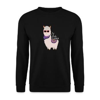 Pas de problème - Alpagas Cool Lama - Sweat-shirt Unisexe - noir - Devant - Alina (178cm) & Michal (187cm)