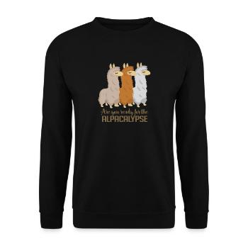 Alpaka Apokalypse - Die Lamas kommen - Unisex Pullover - Schwarz - Vorne - Alina (178cm) & Michal (187cm)