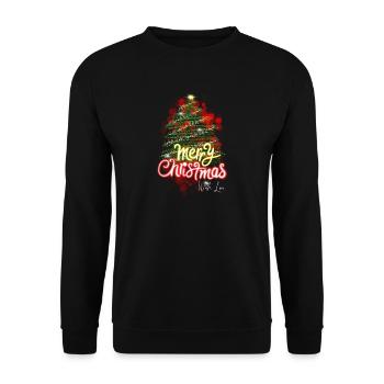Frohe Weinachten - Unisex Pullover - Schwarz - Vorne - Alina (178cm) & Michal (187cm)