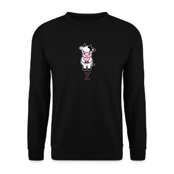 Je t'aime au moo et au dos - vache mignonne - Sweat-shirt Unisexe - noir - Devant - Alina (178cm) & Michal (187cm)