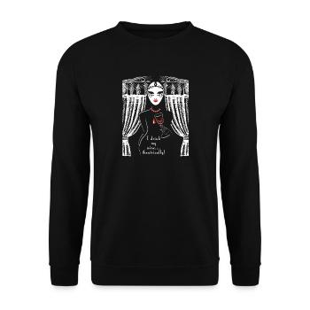 Ich mag es, theatralisch zu gehen Geschenk für Schauspieler, - Unisex Pullover - Schwarz - Vorne - Alina (178cm) & Michal (187cm)