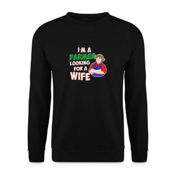 Farmer est à la recherche d'une idée cadeau t-shirt femme - Sweat-shirt Unisexe - noir - Devant - Alina (178cm) & Michal (187cm)