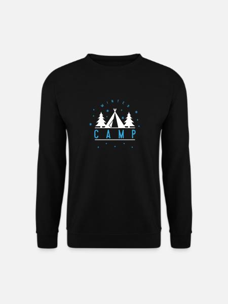 Winter Camp Zelt Berge Tal Wald Geschenk - Unisex Pullover - Schwarz