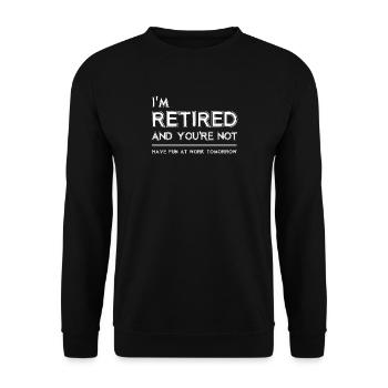 Rentner - Unisex Pullover - Schwarz - Vorne - Alina (178cm) & Michal (187cm)