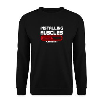 muscles - Unisex Sweatshirt - black - Front - Alina (178cm) & Michal (187cm)