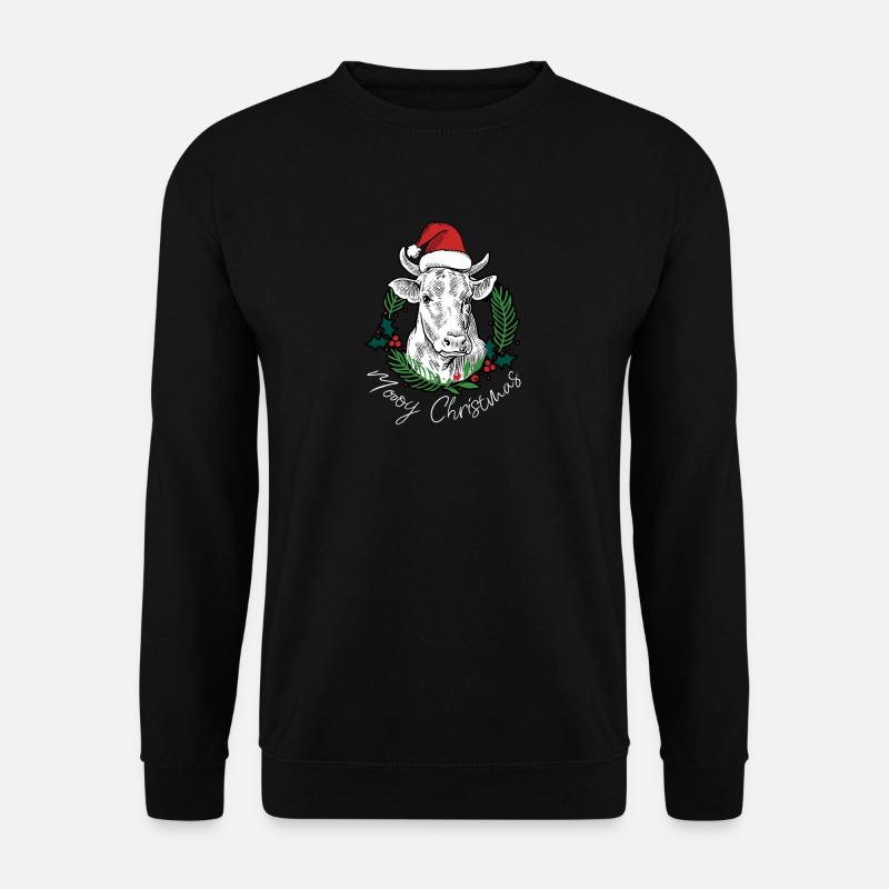Kuh-Moooy-Weihnachtsbauernhof-Scheunen-Rinderland - Unisex Pullover - Schwarz